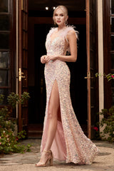 Blush Hollywood Marilyn Feather Gown