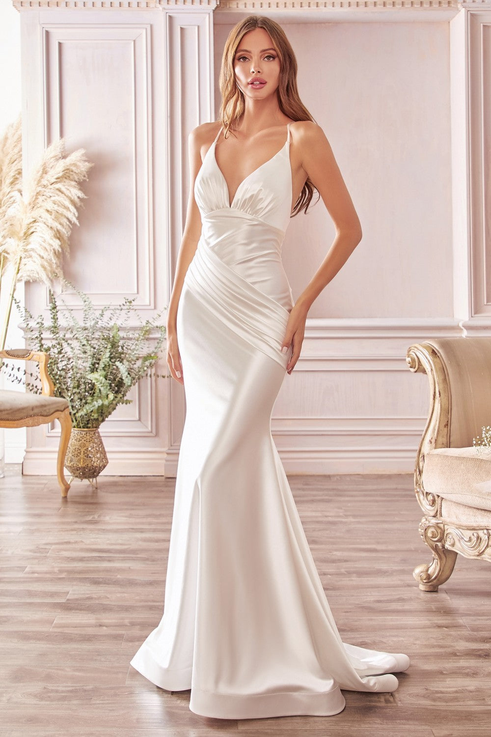 fitted satin wedding dress White Sleeveless V Neck Gown – Stage 9 Secrets vow renewals Color:ecru velvet Crochet Summer Beach Cover-up ALLYCATEGORY:BODYCON DRESS