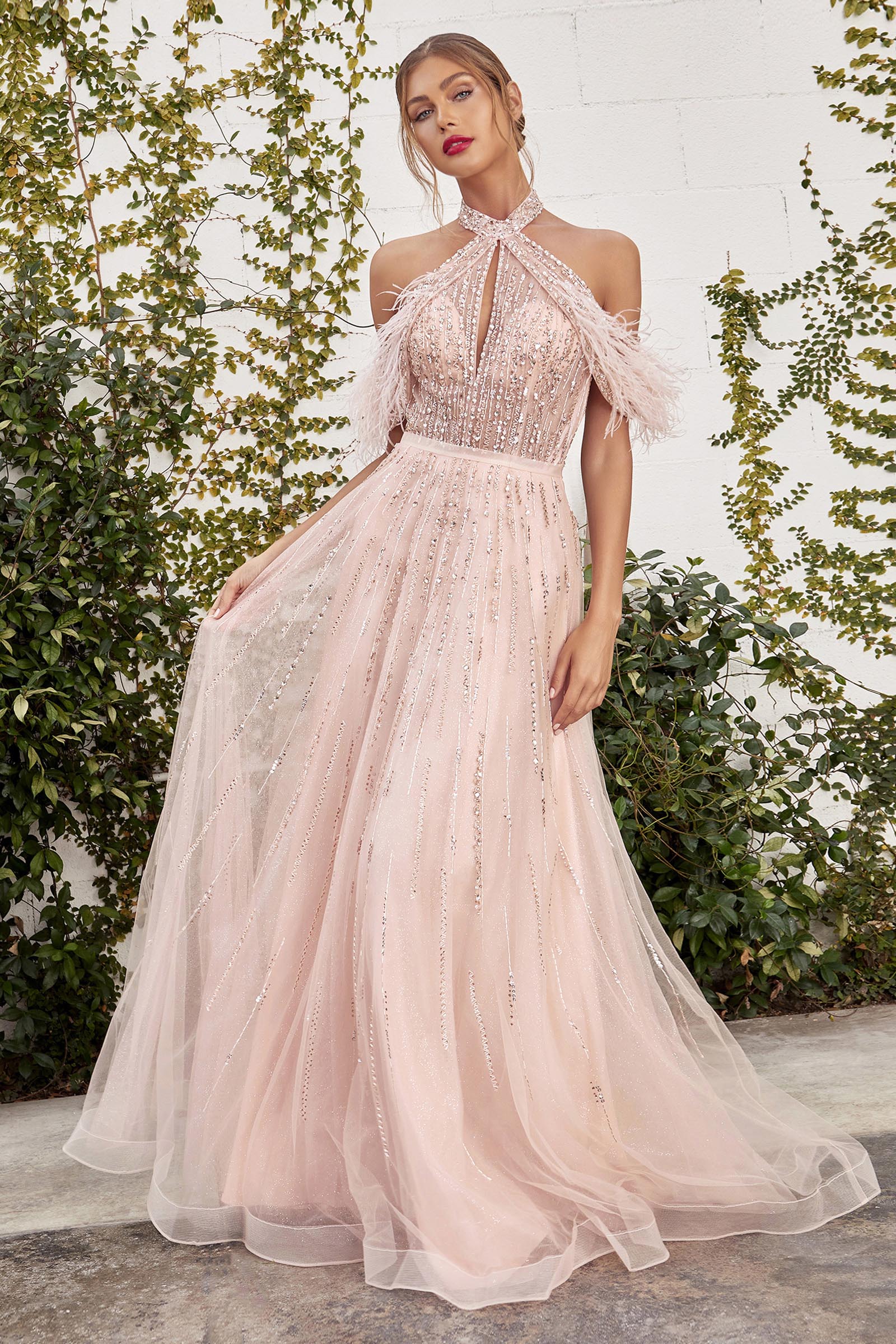 Embellished Halter Neck Dress – ALBINA DYLA