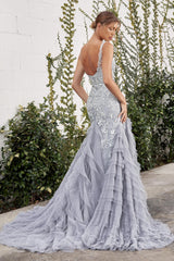 Silver Tulle Lanya Evening Dress