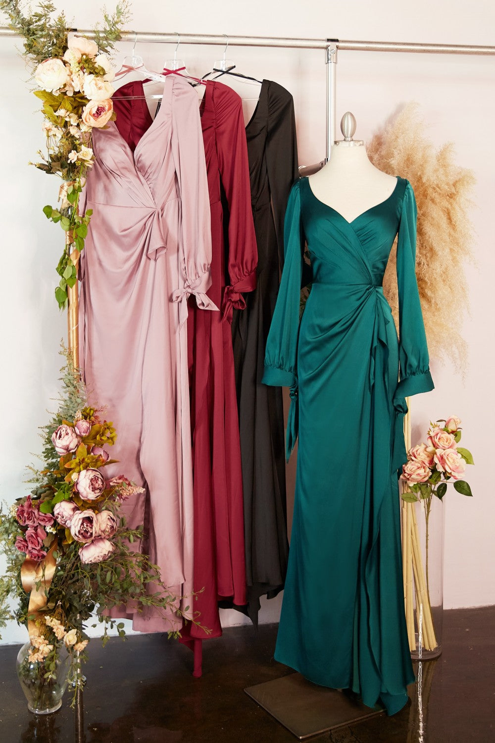 Long Sleeve Satin Wrap Dress Stage 9 Secrets Long Sleeve Satin Wrap Dress Stage 9 Secrets