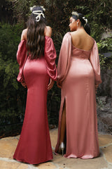 Sweetheart Neck Puff Sleeve Dina Evening Gown