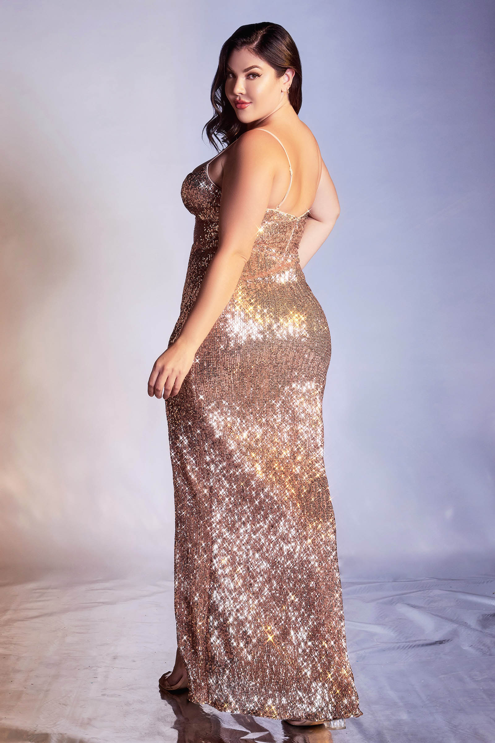 Sequin Spagetti Strap Evening Gown, Plus Stage 9 Secrets Sequin Spagetti Strap Evening Gown, Plus Stage 9 Secrets