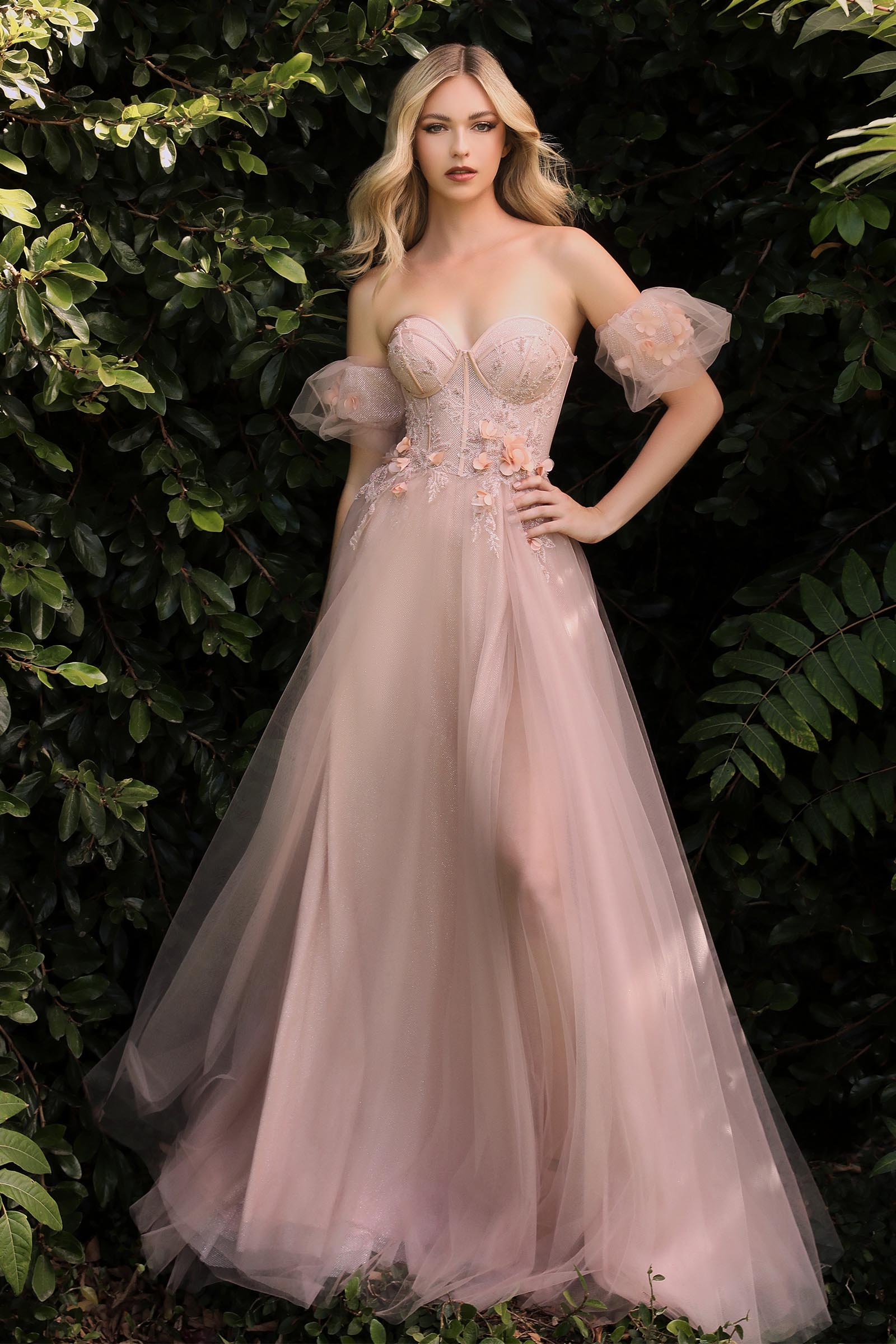 Floral Aayre Evening Dress - 2 / Blush Floral Aayre Evening Dress - 2 / Blush