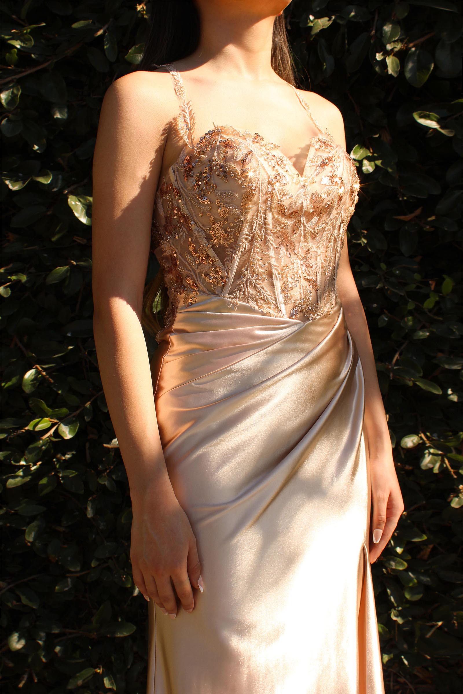 Satin and Lace Stella Gown