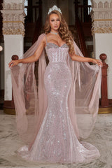 Mindy Sequin Gown Pink