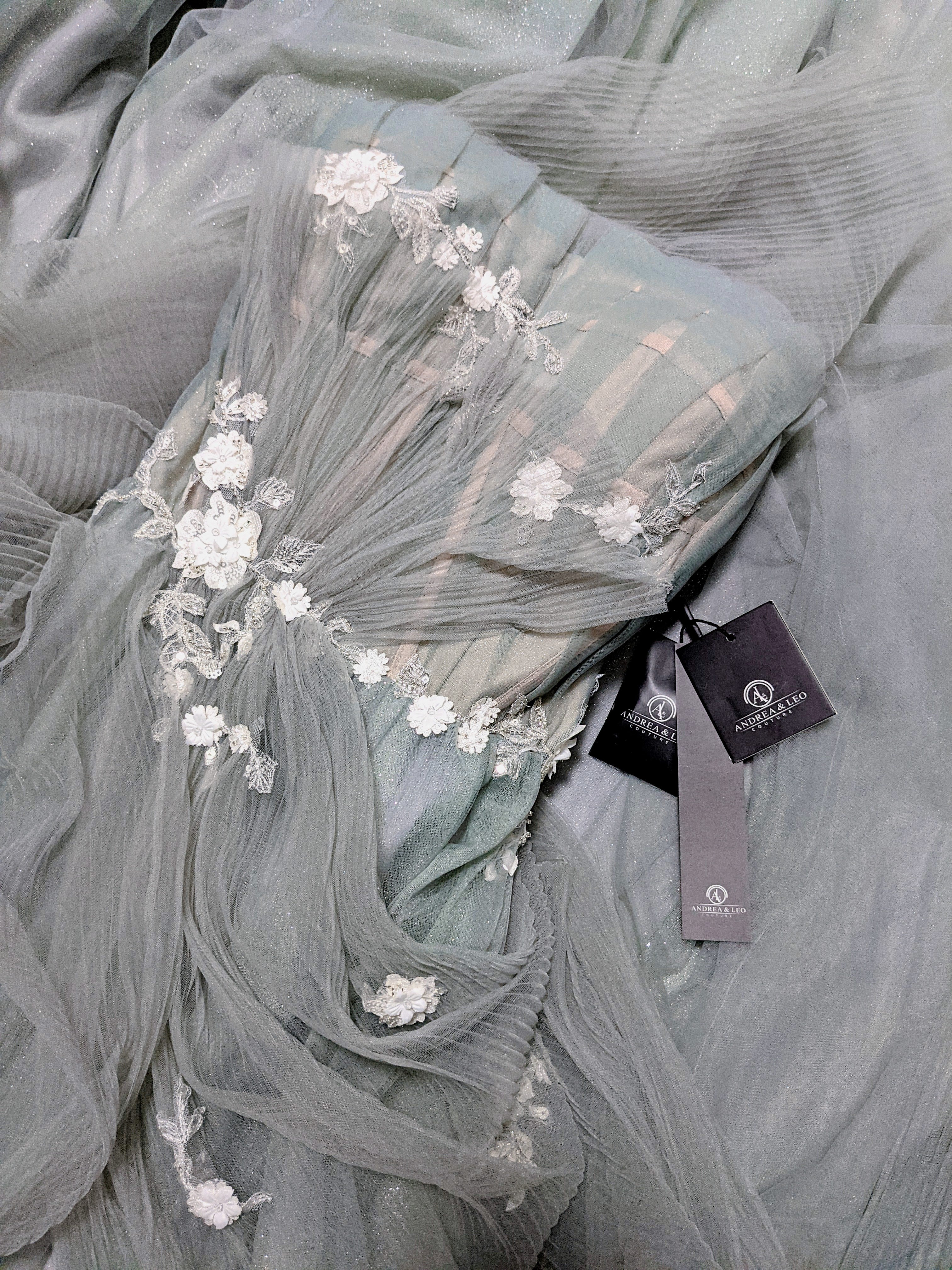 Bridgerton Inspired Sage Tulle Ball Gown 12 / Sage Bridgerton Inspired Sage Tulle Ball Gown 12 / Sage