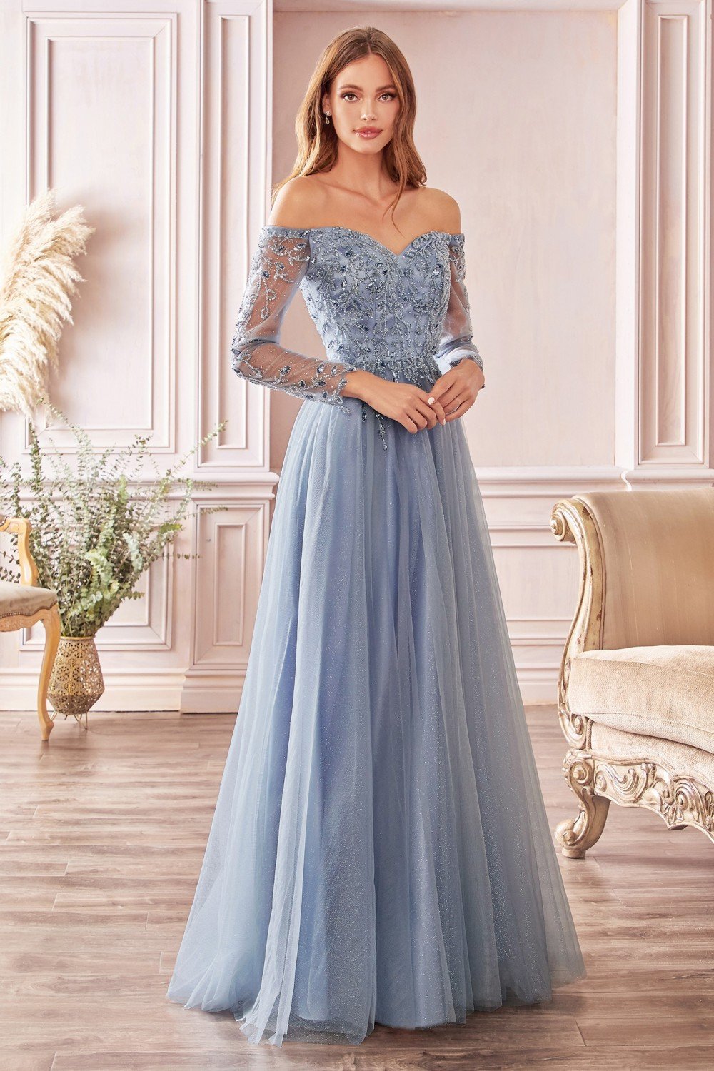 off the shoulder ball dress Off Shoulder Long Sleeve Gown – Stage 9 Secrets